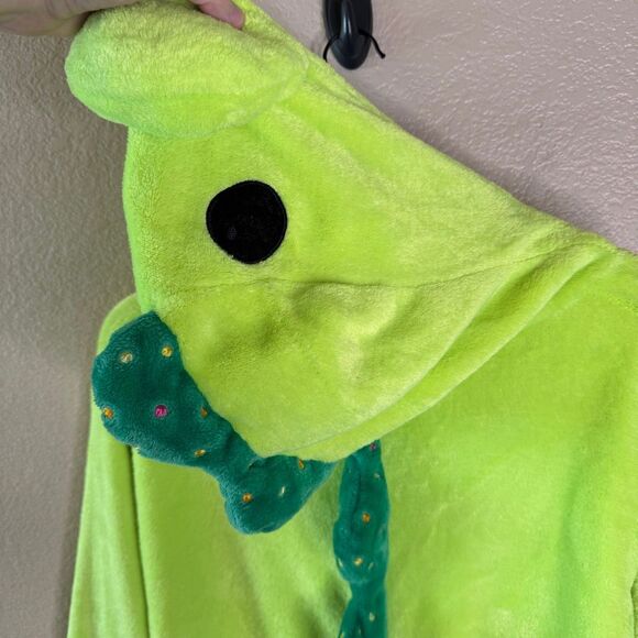 Moriah Elizabeth One Piece Jumpsuit Pickle Fleece Pajama Kids Medium Green Dino - Picture 10 of 13